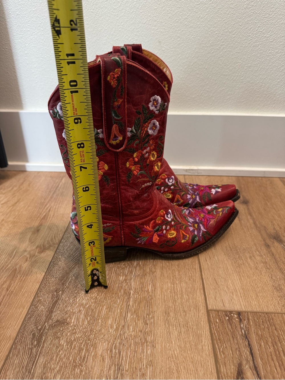 Old Gringo Sora Women's Red Ankle Boots with Floral Embroidery 7 B - Picture 9 of 16